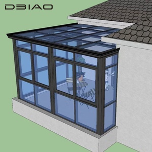 Custom Modern Prefab Aluminum Alloy Sunroom Conservatory Glass House For Villa