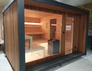 Modern Modular Outdoor Sauna Room Premium Red Cedar
