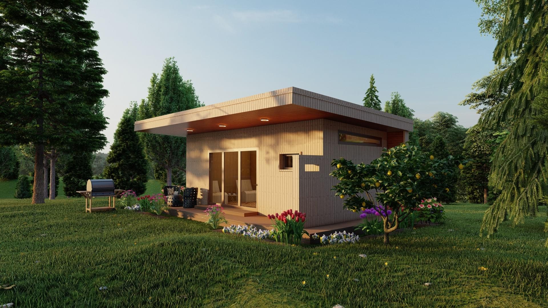 Custom wooden modular house structure frame