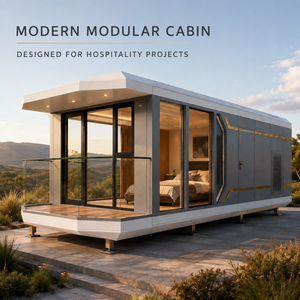Custom Modern Prefab Modular Cabin Tiny House with Panoramic Glass for Resort Hotel
