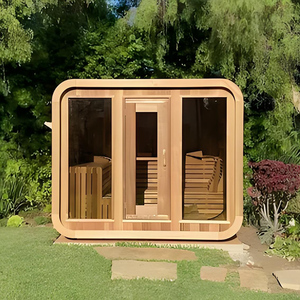 OEM Outdoor Modular Sauna Room Cedar 4-6 Person Glass Wall
