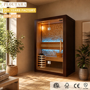 Ploutara Electric Indoor Sauna Room Hemlock Back Wall